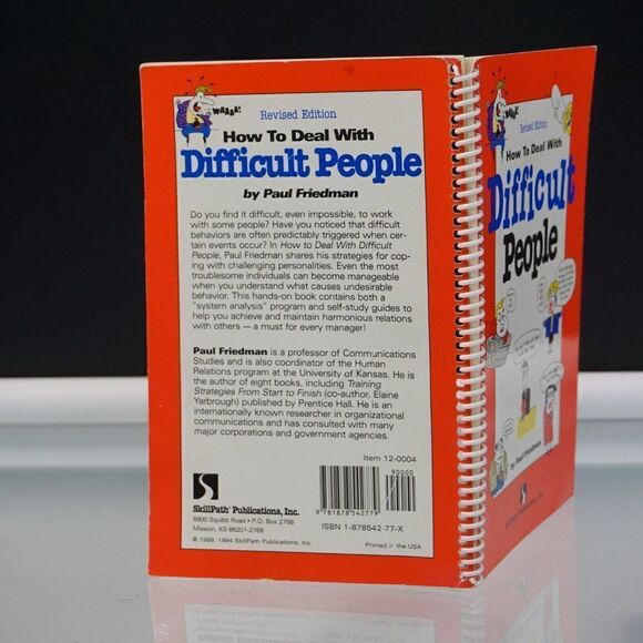 How to Deal With Difficult People By Paul Friedman 1994 Paperback Revised Edt - Picture 2 of 10